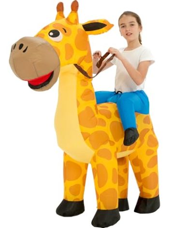 One Casa Blow Up Costume,Inflatable Costumes for Kids,Ride On Giraffe Costume,Halloween Costumes for Girls/Boys (7-10YRS)
