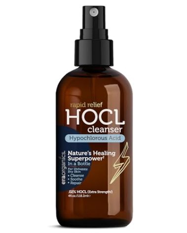 Happy Skin Hypochlorous Acid Spray for Face – Extra Strength, Gentle Hypochlorous Acid Spray Cleanser for Acne – Soothe, Hydrate & Repair Dry, Sensitive Skin – pH Balanced, Non-Toxic 4oz