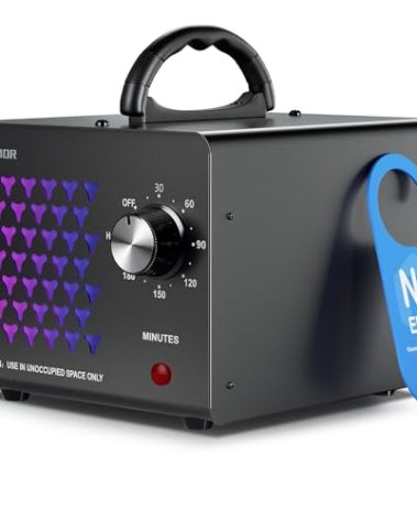 ONAMOR Ozone Generator Odor Eliminator 70000mg, High Capacity Ozone Machine Odor Removal Up to 6000 Sq.Ft, Ionizer Ozonator for Smoke, Car, Basement And Pet Room, Black