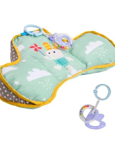 Taf Toys Baby Tummy Time Cushion | Perfect for 2-6 Months Old Babies, Enables Easier Development & Easier Parenting, Natural Developmental, Comfortable Tummy Time, Ergonomic Design, Detachable Toys