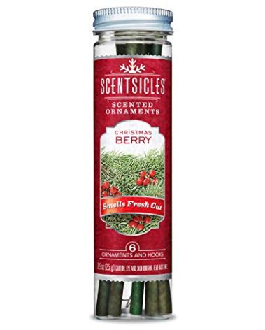 Scentsicles Christmas Berry Scented Christmas Ornaments with Hooks - 1 Bottle (6 Sticks Total)
