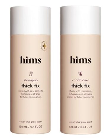 hims Thick Fix Shampoo & Conditioner Set - Saw Palmetto for Healthy Hair Growth & Thickening - Scalp Cleansing - Vegan, Sulfate-Free & Cruelty-Free - Eucalyptus Scent, 6.4 fl oz