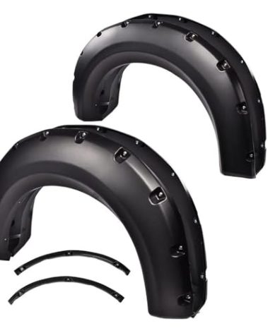 DOTCOM Fender Flares 4PCS,Fit For 2009 2010 2011 2012 2013 2014 Ford F150 Styleside with 67.0/78.8"/97.4" Bed Length Models(NOT fit for Platinum&Raptor models) Paintable Smooth Riveted Style