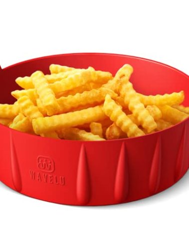 WAVELU Air Fryer Silicone Pot Liner | EXTRA STRONG | Food Safe Air fryers Accessories | Replacement of Flammable Parchment Paper Liners | No More Harsh Cleaning Basket After Using Airfryer (3-5QT)