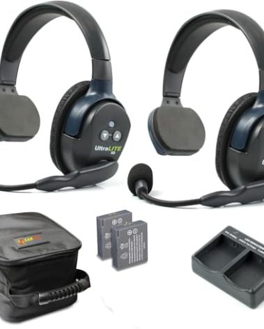 EARTEC UL2S Ultralite-HD 2-Person Full Duplex Wireless Intercom Headset Communication System, Single Ear Headsets, Up to 1000ft Range, U.S. Company