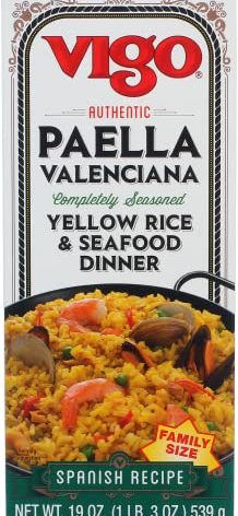 Vigo Authentic Paella Valenciana, Yellow Rice & Seafood Dinner, Spanish Recipe (Yellow Rice & Seafood Dinner, 19 Ounce (Pack of 6))