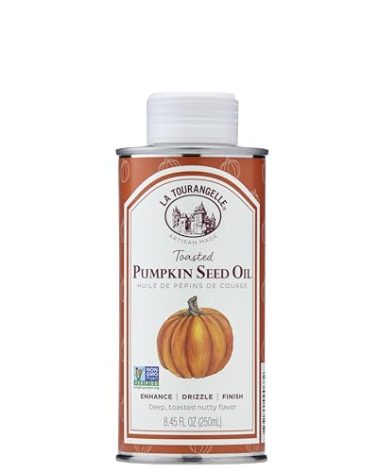 La Tourangelle, Toasted Pumpkin Seed Oil, Great for Cooking, Salad Dressings, Pastas, and Spreads, Health and Beauty Oil, 8.45 Fl Oz