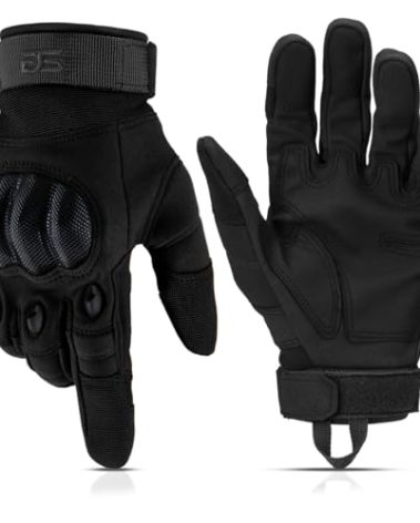 Glove Station Tactical Gloves for Men – Touchscreen Utility Gear with Hard Knuckle Protection Used in Motorcycle, Airsoft, Combat, Police, Shooting & Outdoor Work Black - Hard Knuckle Small