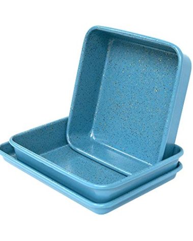 casaWare 3pc Ultimate Series Commercial Weight Toaster Oven Bakeware Set (Blue Granite)