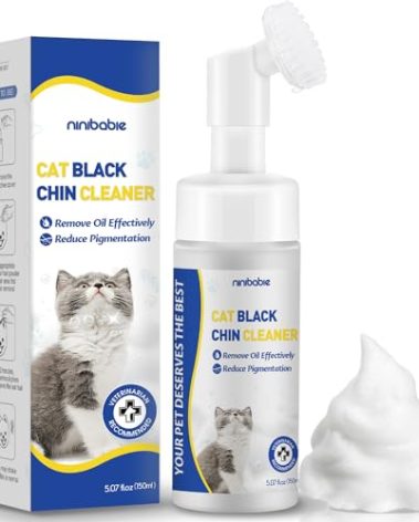 Ninibabie Cat Black Seed Cleaner,Remove Cat Chin Blackheads,Cat Acne Chin Treatment,2-in-1 Wash and Brush,Cruelty-Free and Freshness 5.07 fl.oz