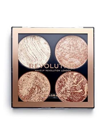 Makeup Revolution Cheek Kit, Bronzer & Highlighter Powder, Compact Palette, Sunkissed Glow, Vegan & Cruelty-Free, Don't Hold Back, 0.32 Oz