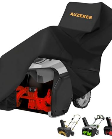 AUZEKER Snow Blower Cover: 900D Snowblower Covers Waterproof Outdoor, Universal Snow Blower Shield, Single And Two Stage Snow Thrower Cover Fit For Ego, Honda, Ariens, Toro