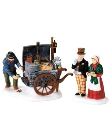 Department 56 Dickens' Village The Coffee Stall Building and Accessory Figurine (Set of 2) , 2.5 Inch