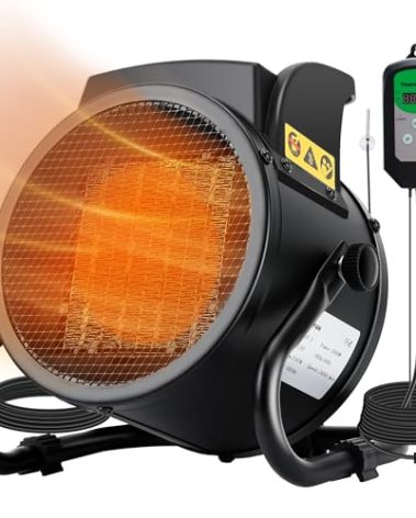 Greenhouse Heater with Thermostat, Auto Temperature Control Kit with Digital Display, Fast Heating, Overheat Protection, for Grow Tent, Greenhouse, Flower Room, Patio, Winter Plants