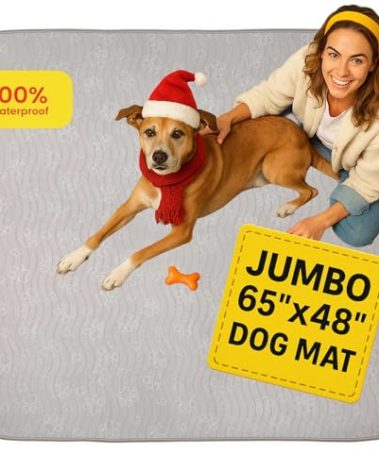 IMPROVIA® Extra-Large Waterproof Dog Mat - Jumbo Washable Playpen Floor Protector, Non-Slip Pet Pad, Heavy-Duty 65"x48"