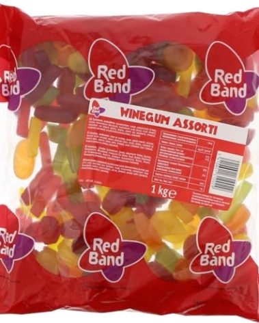 Red Band Winegum Assortment 1 Kilo Bag (2.2 Lbs)