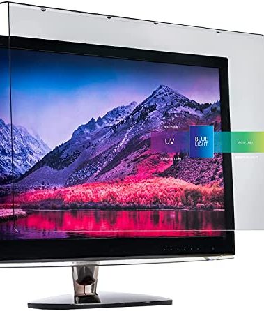 VizoBlueStop 23-24 inch Anti-Blue Light Filter for Computer Monitor. Blue Light Monitor Screen Protector Panel (21.5 x 13.0 inch). Blocks Blue Light 380 to 495 nm. Fits LCD, TV and PC, Mac Monitors
