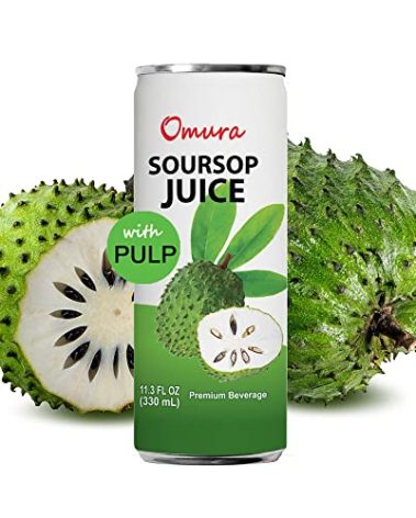 Omura Soursop Juice Drink with Pulp 11.3 Fl Oz (12-Pack) | Refreshing Tropical Fruit Beverage | Graviola Guanabana Juice