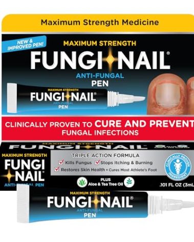 Fungi-Nail Pen Applicator Anti-Fungal Solution, Kills Fungus That Can Lead to Nail & Athlete’s Foot with Tolnaftate & Clinically Proven to Cure and Prevent Fungal Infections, 0.101 Fl Oz (Pack of 1)