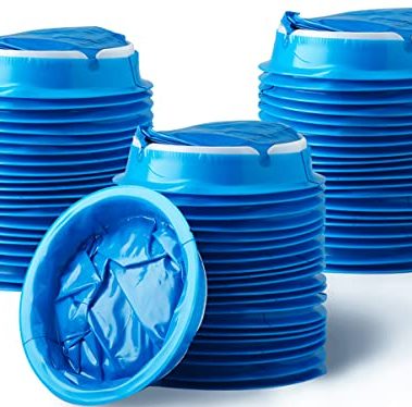 Valchoose 60 Pack Barf Bags Disposable, Portable Puke Bags, 1000ml High Density Blue, Leak Resistant Perfect for Morning Sickness, Kids, Adults, Pregnant Women, Taxis Drivers, Car Motion Sickness