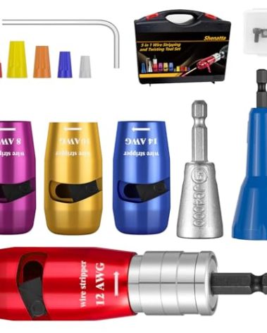 Wire Stripper tool for Drill, Wire Twister for AWG 14-12-10-8 Gauge, Electric Wire Stripping and Twisting Tool for electrician,wire nut twister for Power Drill,Cable Stripping and Connector