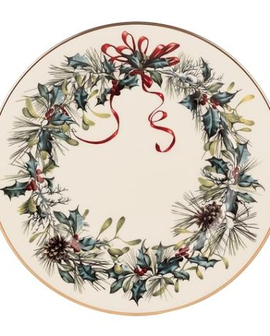 Lenox 185518022 Winter Greetings Bread Plate, Christmas Dinnerware
