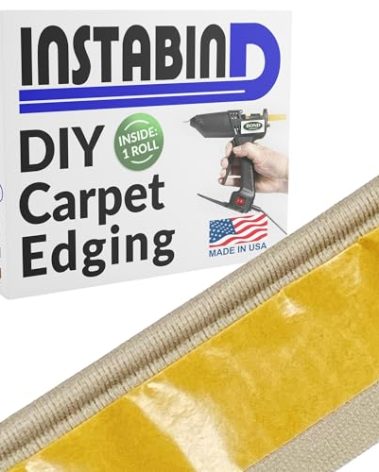 Instabind Carpet Binding - Regular Style, Rug Binding, Ideal for Area Rugs, Durable Hold, DIY Carpet Finishing Edge - Heather, 54 ft Rolls