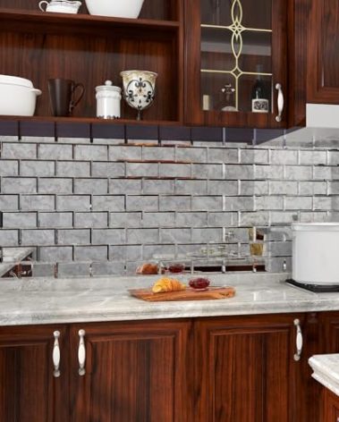 Adedeo Peel and Stick Antique Mirror Beveled Glass Subway Tile 3 x 6 Inch for Kitchen Backsplash Bathroom Wall (40 Pcs)