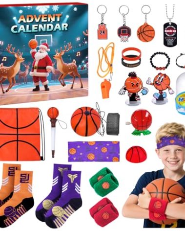 Advent Calendar 2025 Sport for Teen Boys Girls Teenagers Basketball Christmas Countdown Gifts Accessories and Decorations Stocking Stuffers (Basketball)