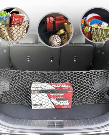 Envelope Style Trunk Mesh Cargo Net for Hyundai Santa FE SE SEL 2021-2025 - Car Accessories - Premium Trunk Organizers and Storage - Cargo Net for SUV - Vehicle Carrier Organizer for Hyundai Santa Fe