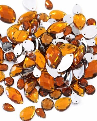230Pcs Mixed Shape Crystal Sew On Rhinestones Gems Acrylic Flatback Diamante Stones Strass Sewing for Crafts DIY Handicrafts Clothing Wedding Dress Shoes Bag Decorations Accessories(11 Coffee)