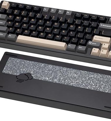 KEEBMONKEY WOBKEY Rainy 75 CNC Aluminum HMX/JWK/Cocoa Switches Triple-Mode Connectivity Mechanical Keyboard with Superior Acoustics, RGB/FR4/Silver SUS304/7000mAh/Cocoa Switch (Pro - Black)