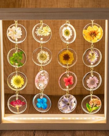 SMUK Handmade Dried Flower LED Desk Lamp, 3 Way Dimmable Cute Pressed Flower Bedside Lamp with Wooden Frame for Desk, Table, Bedroom, Living Room, Office, Aesthetic Cute Table Lamp