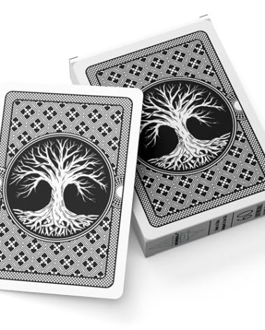 Metaphoracle Tree of Life Blank Playing Cards - Deck of DIY Customizable Blank Poker Cards to Create Your Own Oracle Cards, Tarot Cards, and Card Games / 60 Cards (Black)
