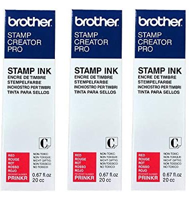 3/Pack Stamp Creator Rubber Stamp Ink Refill (Red) for Brother SC2000 StampCreator
