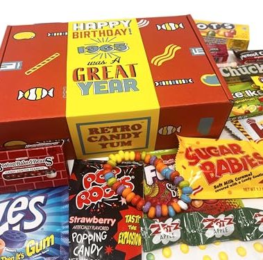 1965 Gift Box Nostalgic Retro Candy Mix from Childhood for 60th Birthday Man or Woman JR
