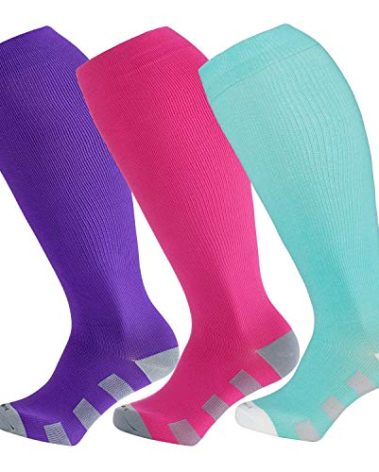 Wide Calf Compression Socks for Women & Men Extra Large Size Support Socks for Nurses Running Pregnant Travel, 15-20 mmHg