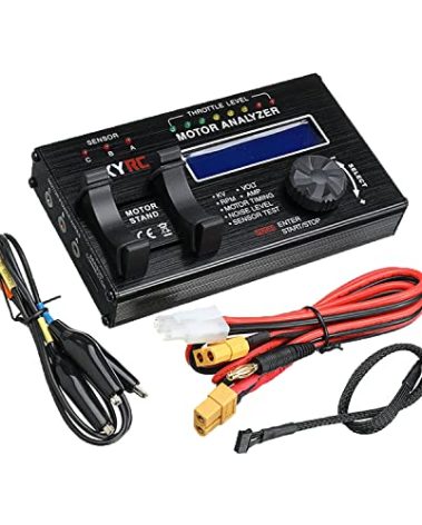 SKYRC SK-500020-01 Brushless LCD Display 3 Mode Motor Analyzer Monitor Tester for Hobby Remote Control Car Motor Testing with Connectors and Manual