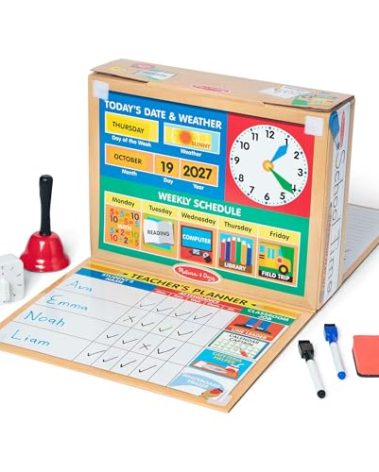Melissa & Doug School Time! Classroom Play Set Game - Be Teacher or Student - FSC Certified