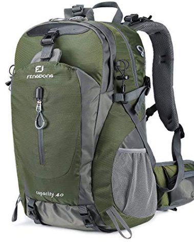 FENGDONG 40L Waterproof Lightweight Hiking,Camping,Travel Backpack for Men Women (green)