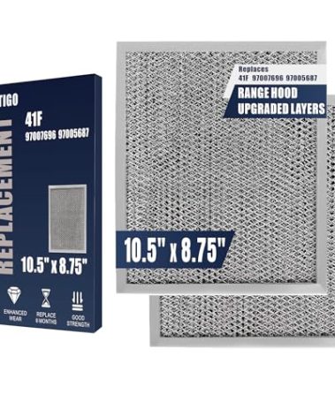 97007696 41F UPGRADED Range Hood filter 10.5 x 8.75 for Nutone Kitchen Exhaust Fan Filter Hood Filters for Broan Hood Filter Replacement Kitchen Exhaust Stove Fan Cover 10.5" x 8.75" 2 PACKS