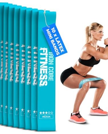10-Pack Set Medium Resistance Loop Bands – Latex Mini Bands for Workout, Glutes, Legs, and Physical Therapy – Durable Exercise Bands in Bulk for Women and Men – Ideal for Gyms, Studios, and Trainers