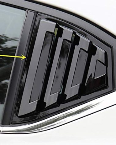 Ziwen 2X Sport Quarter Window Scoops Louvers for Nissan Sentra 2020 2021 2022 2023 2024 2025 (Gloss Black)