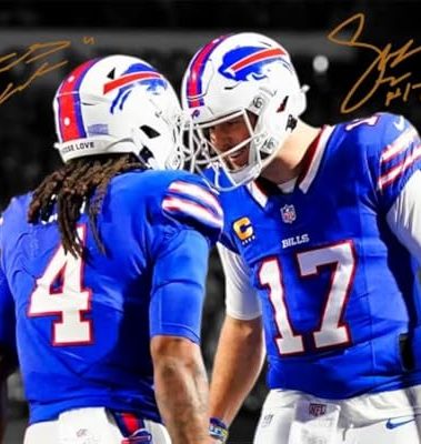 Ikonic Fotohaus Josh Allen James Cook Signed Photo Autograph Print Wall Art Home Decor