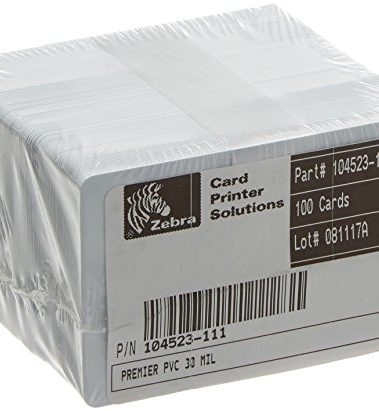 Zebra 104523-111 Plastic Sheets, Premier PVC 30 ml, Pack of 100