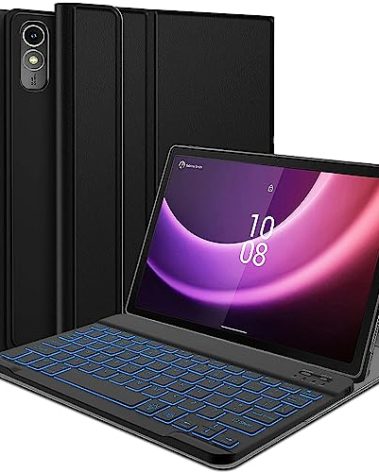 LDSOYIA Backlit Keyboard Case, Bluetooth, for Lenovo Tab P11 2nd Gen 11.5'' (TB350FU/TB350XU), 7 Colors, Detachable, Water Resistant, Protective Folio Case with 78 Keys, USB Cable Included