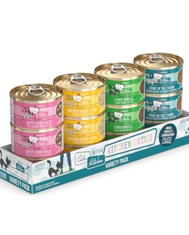 Weruva Cats in The Kitchen, Kitchen Cuties Variety Pack, Wet Cat Food, 3.2oz Can (Pack of 12)