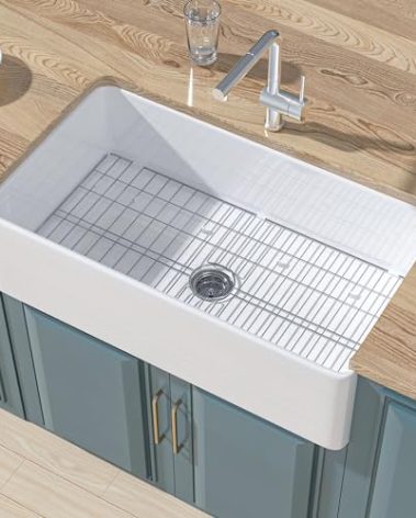 HOMLYLINK Extra Large White Farmhouse Sink 36 x 20 Inch, MIN. Cabinet Size: 24"Dx39"W, Firecaly Apron Front Undermount Farm Kitchen Sink Deep Single Bowl for Kitchen, w Accessories 2 Types