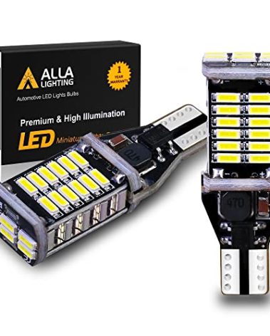 Alla Lighting 912 921 LED Bulbs for Back-up Reverse Lights, 6000K Xenon White CAN-BUS 4014 30-SMD T10 T15 906 W16W 921K 922, 360° Light Backup, Cargo Lights Replacement, Extremely Super Bright