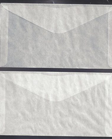 100 Glassine Envelopes #6 measuring 3 3/4 x 6 3/4 inches